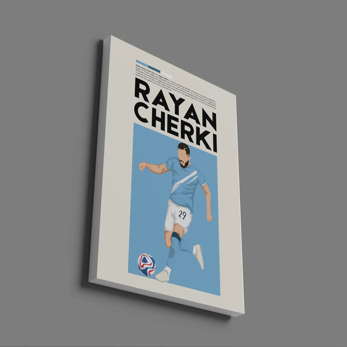 Rayan Cherki Man City - Minimalist Poster - Fans Favourites
