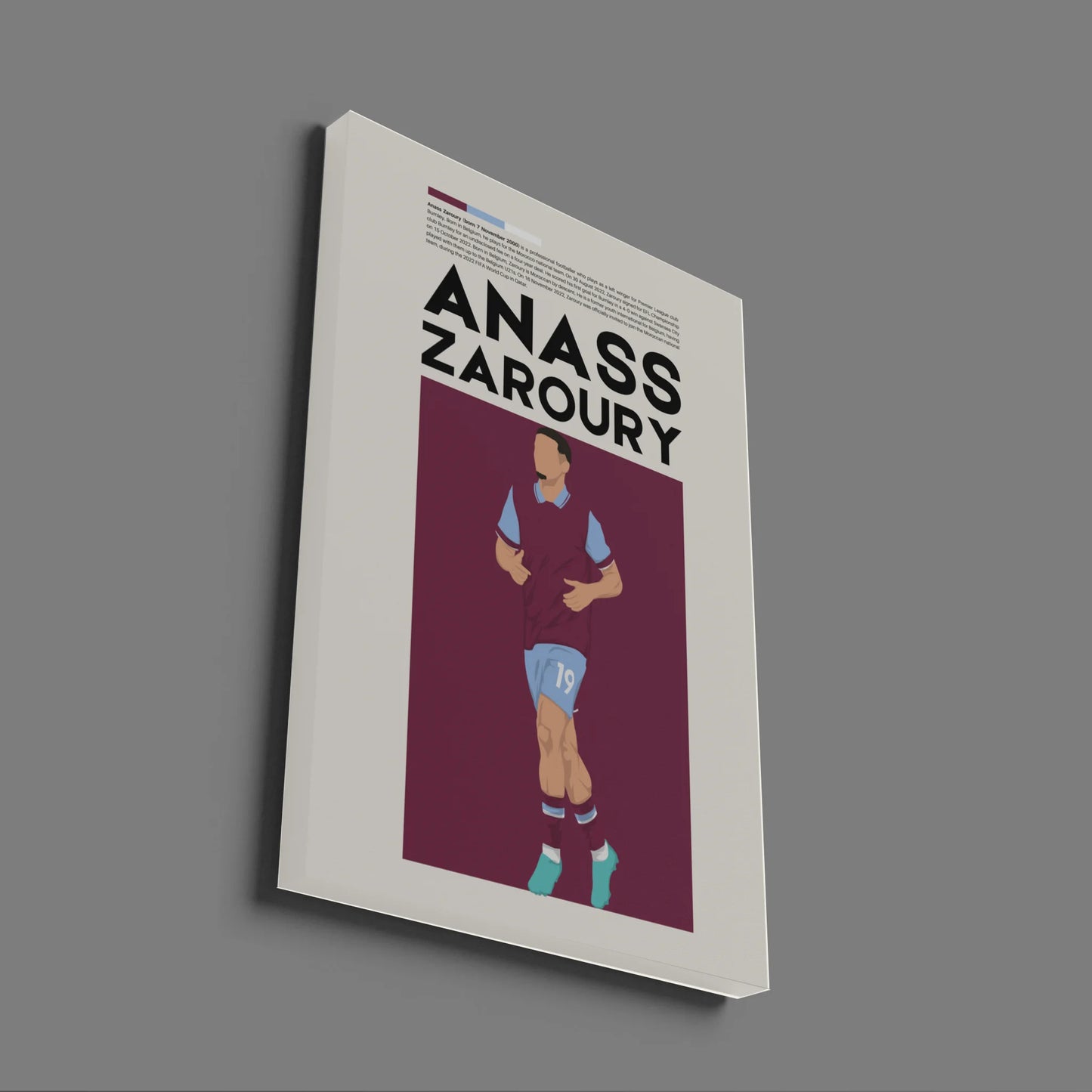 Anass Zaroury Burnley - Minimalist Poster - Fans Favourites