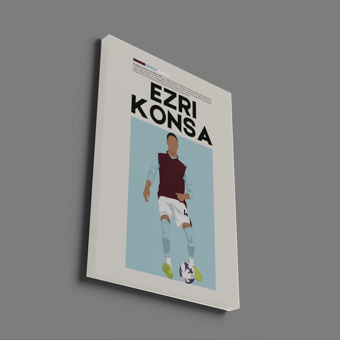 Ezri Konsa Aston Villa - Minimalist