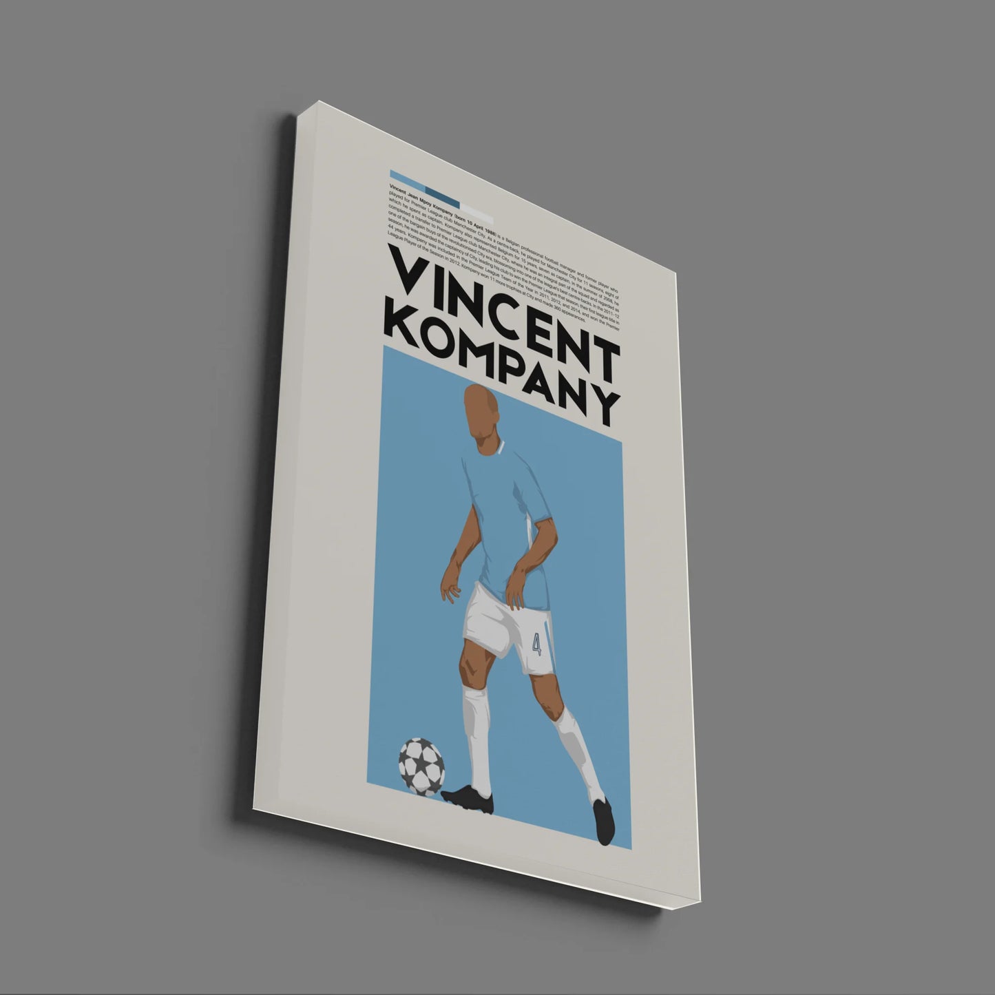 Vincent Kompany Man City - Minimalist