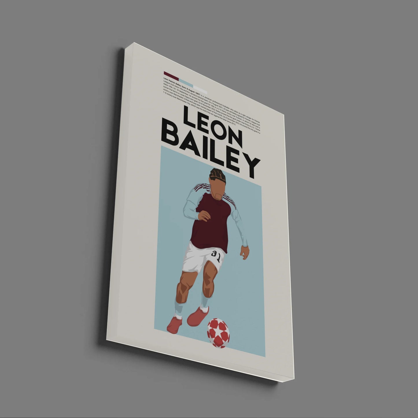 Leon Bailey Aston Villa - Minimalist