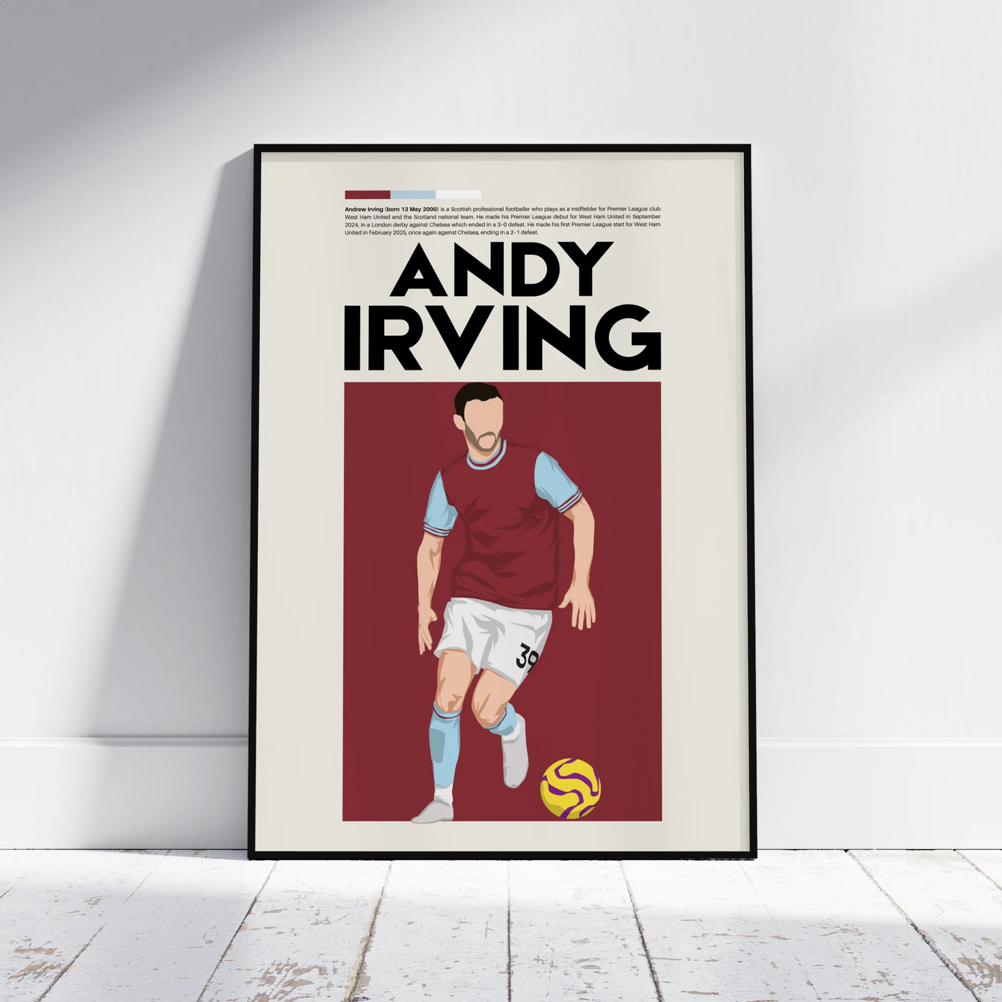 Andy Irving West Ham - Minimalist Poster - Fans Favourites