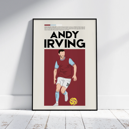 Andy Irving West Ham - Minimalist Poster - Fans Favourites