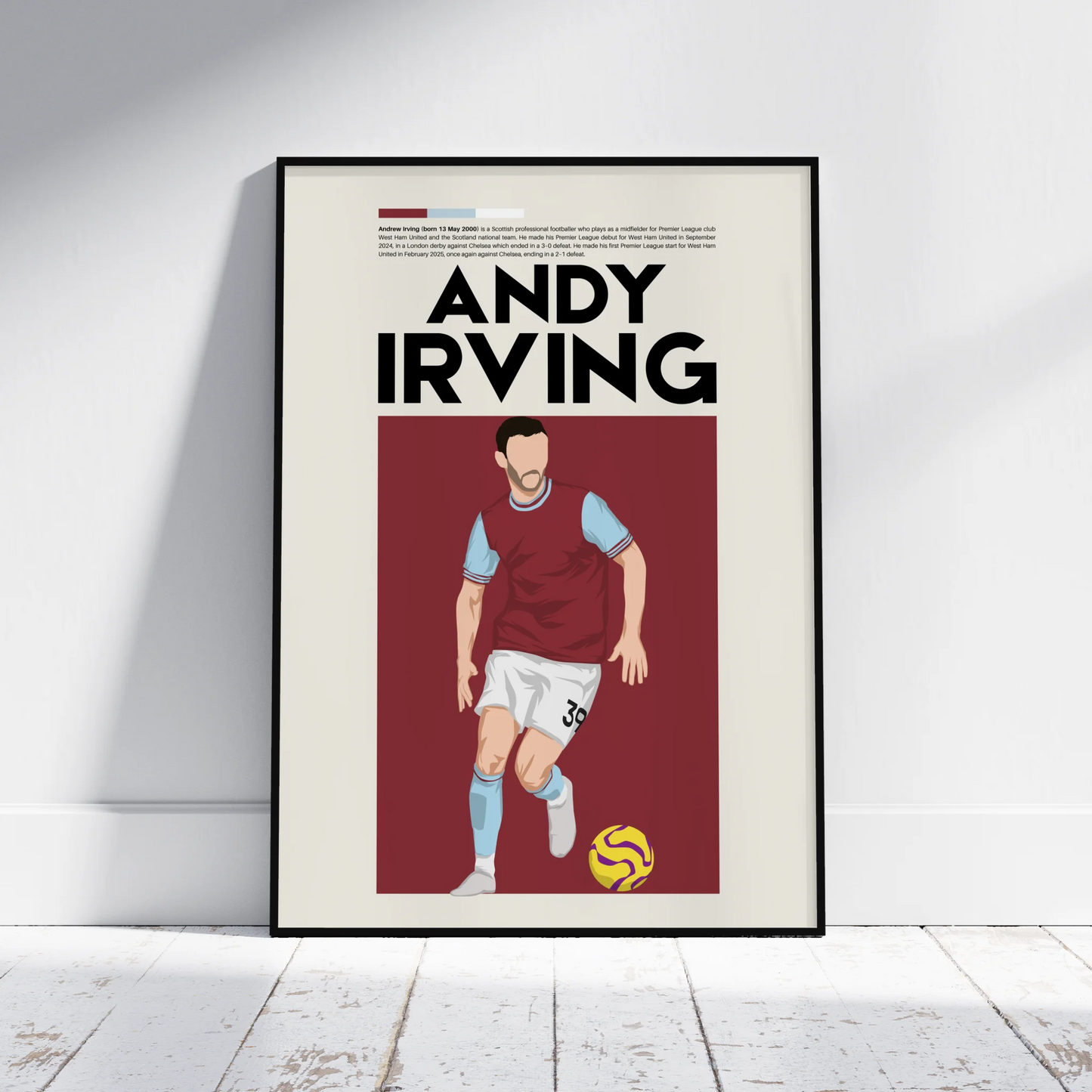 Andy Irving West Ham - Minimalist Poster - Fans Favourites