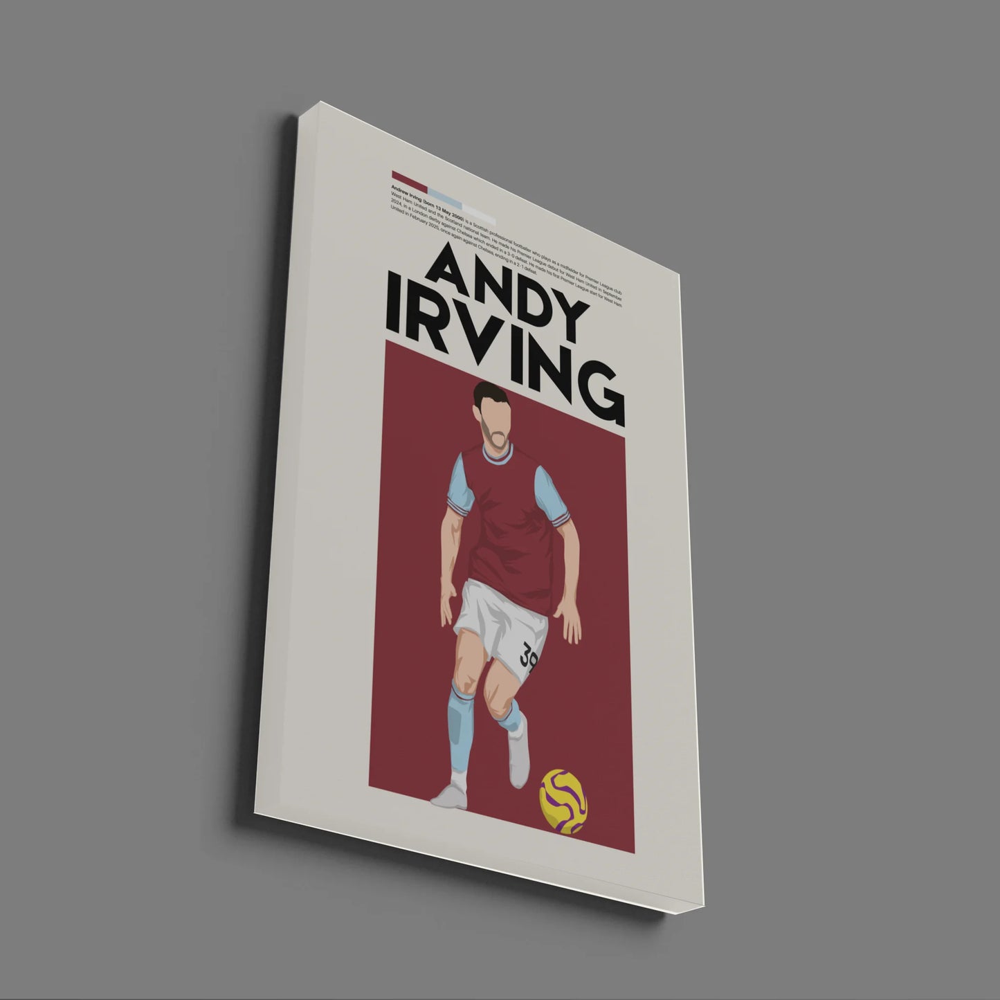 Andy Irving West Ham - Minimalist Poster - Fans Favourites