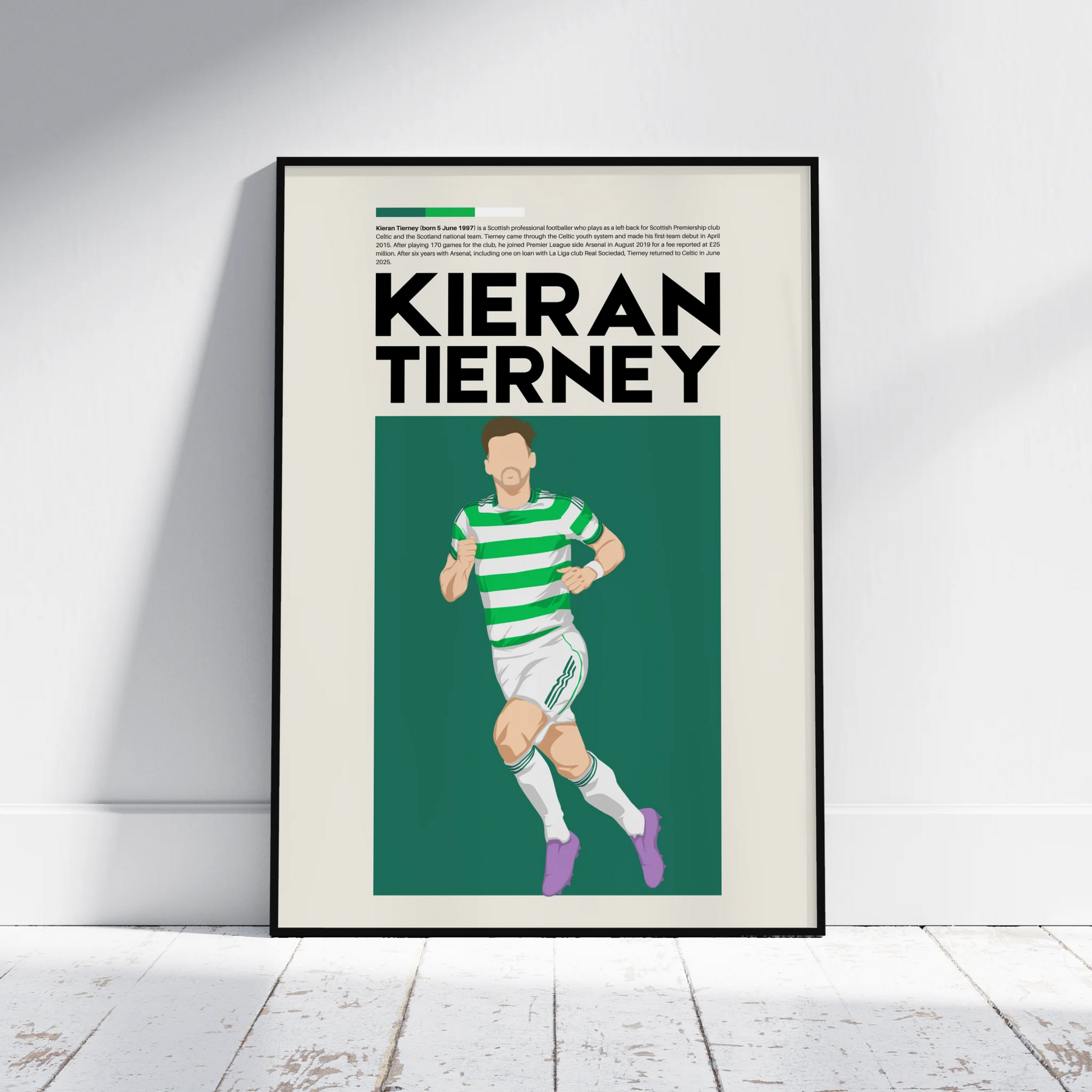 Kieran Tierney Celtic - Minimalist Poster - Fans Favourites
