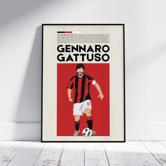 Gennaro Gattuso AC Milan - Minimalist Poster - Fans Favourites
