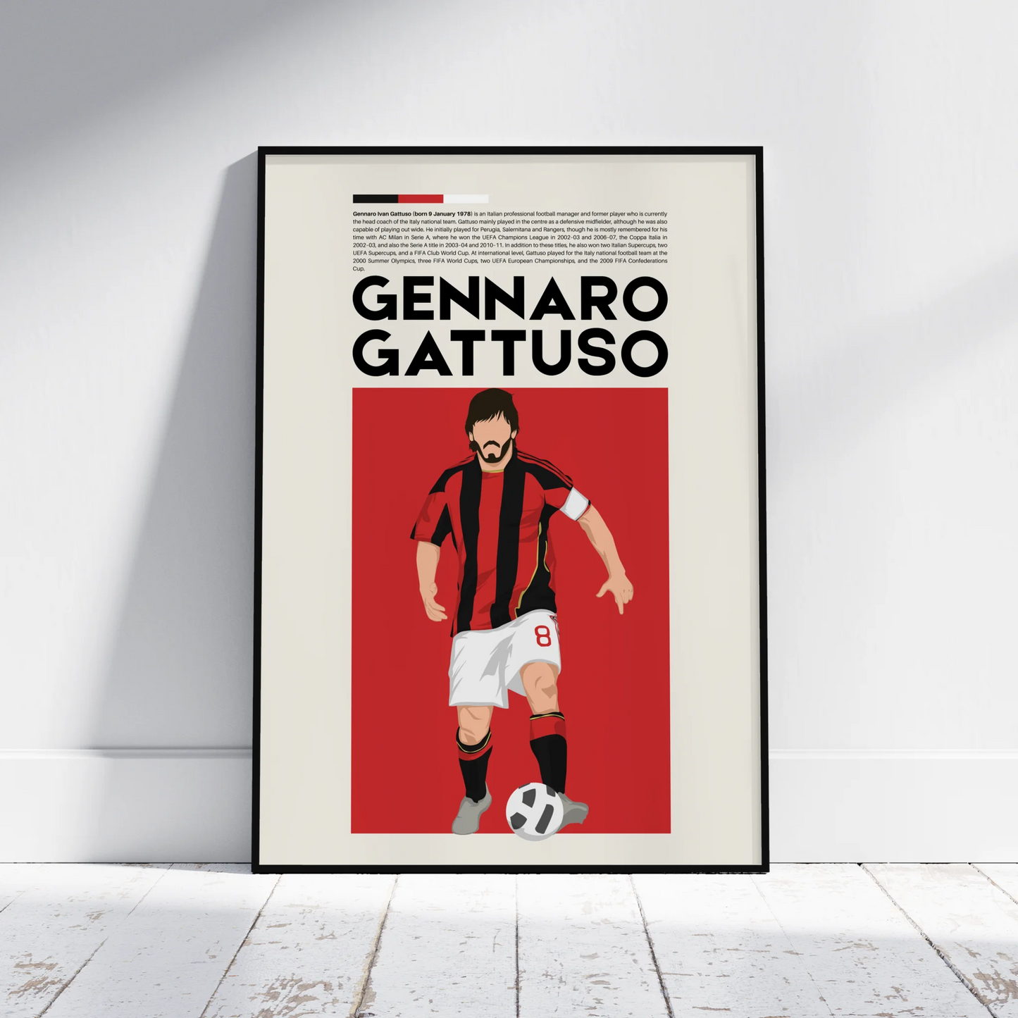 Gennaro Gattuso AC Milan - Minimalist Poster - Fans Favourites