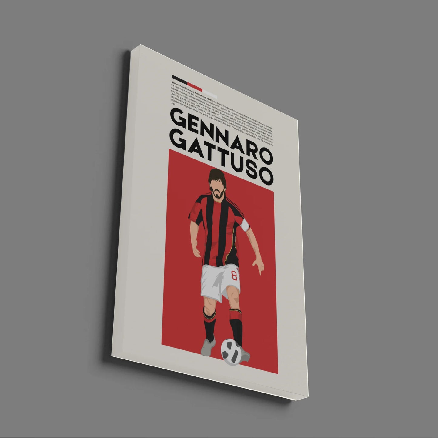Gennaro Gattuso AC Milan - Minimalist Poster - Fans Favourites