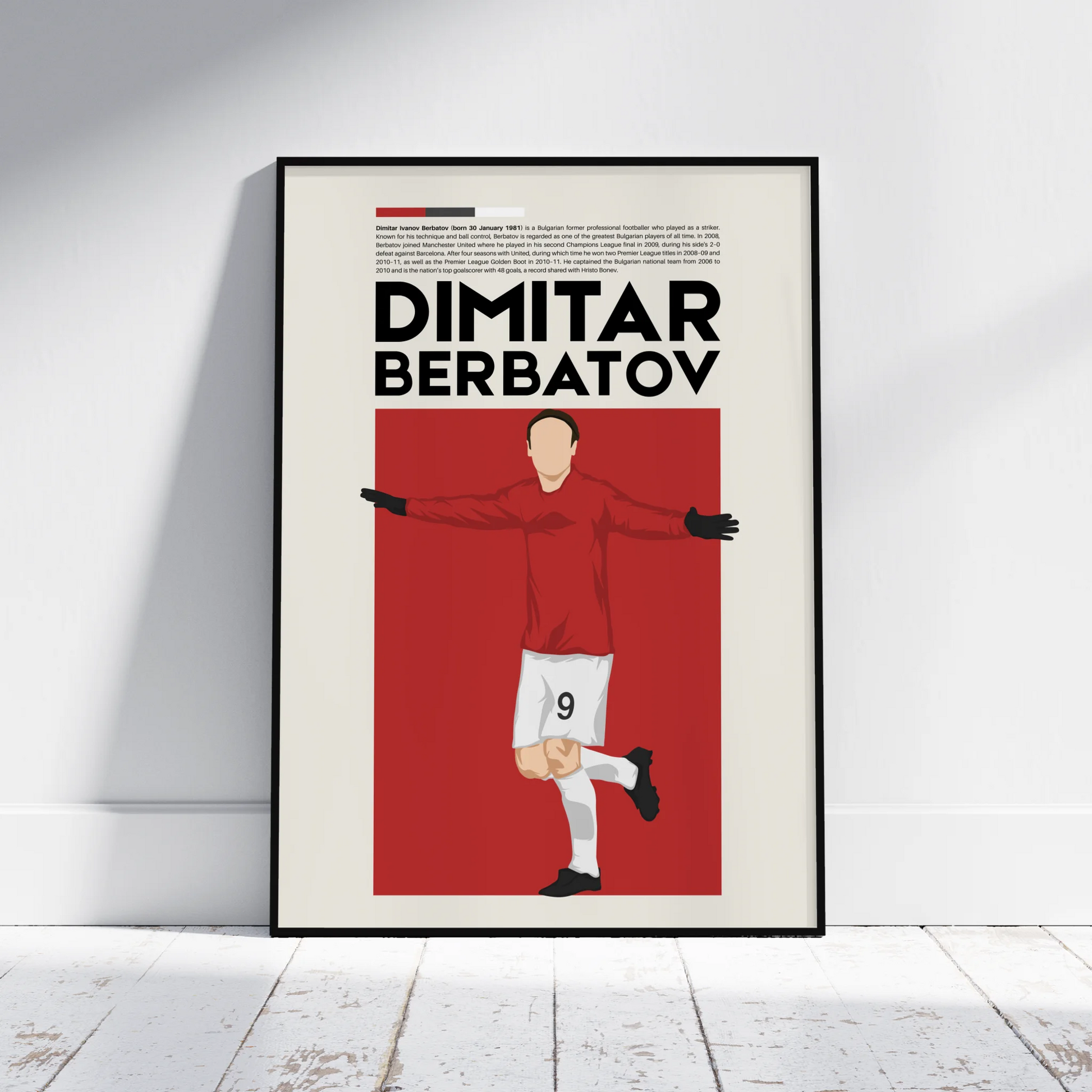 Dimitar Berbatov Man Utd - Minimalist Poster - Fans Favourites