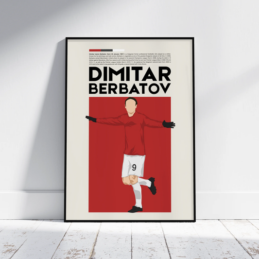 Dimitar Berbatov Man Utd - Minimalist Poster - Fans Favourites