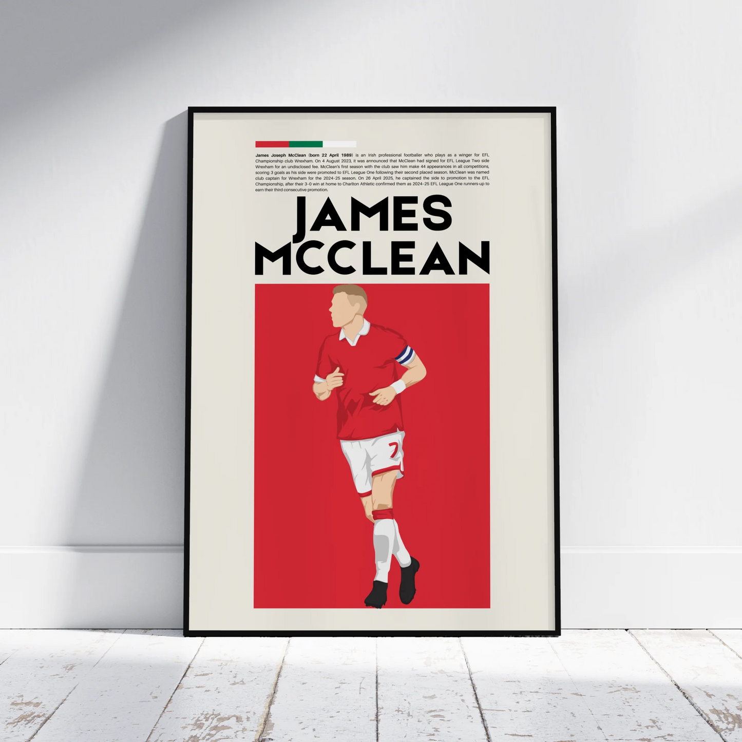 James McClean Wrexham - Minimalist Poster - Fans Favourites