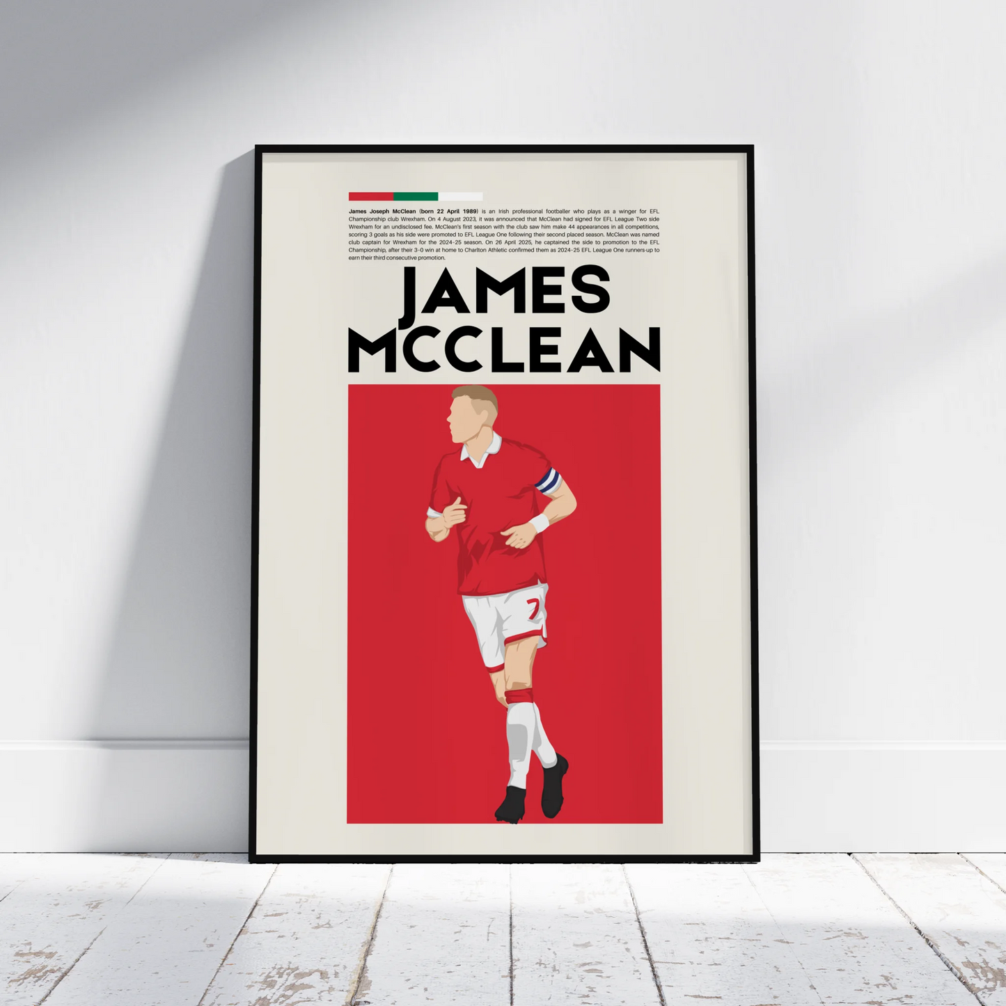 James McClean Wrexham - Minimalist Poster - Fans Favourites