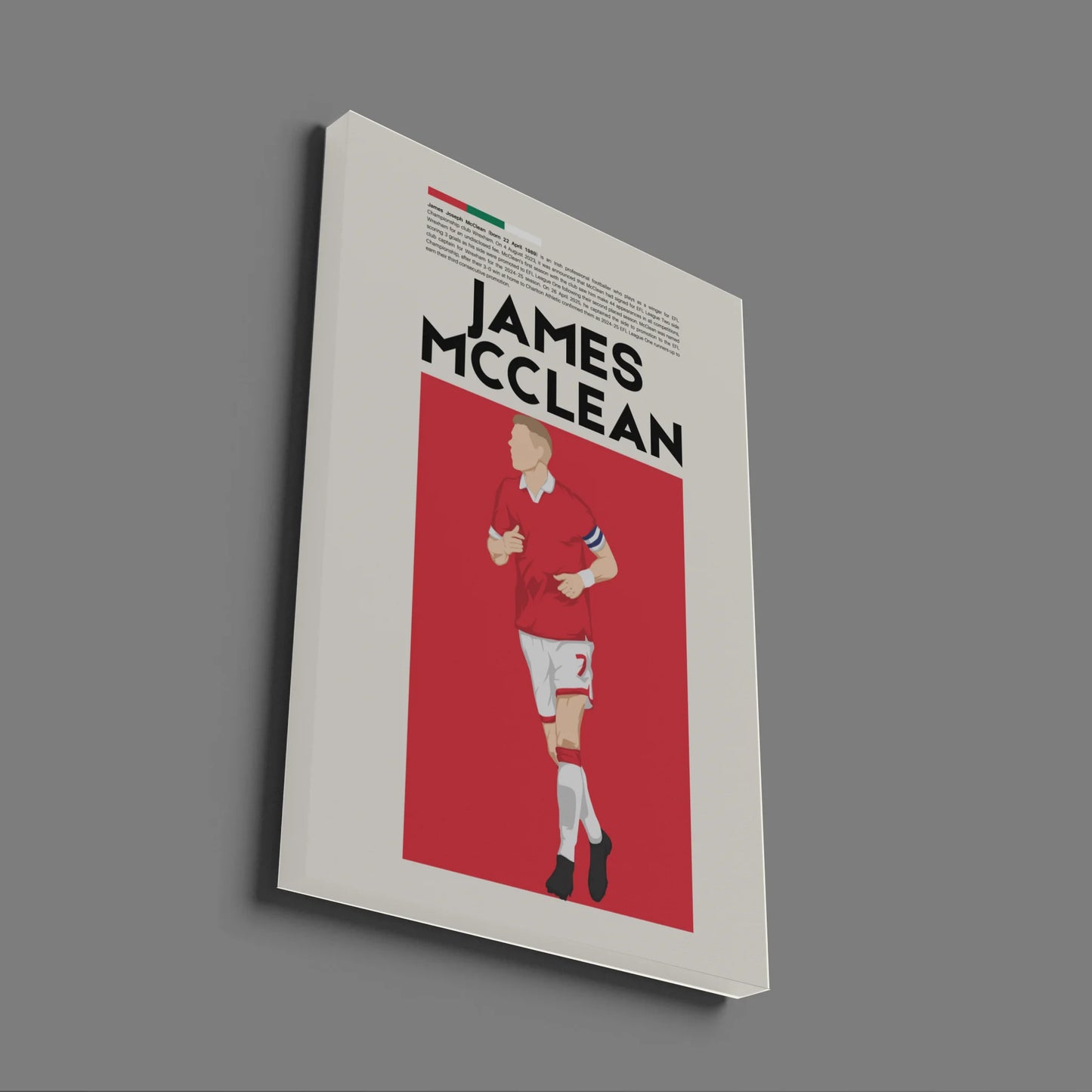 James McClean Wrexham - Minimalist Poster - Fans Favourites