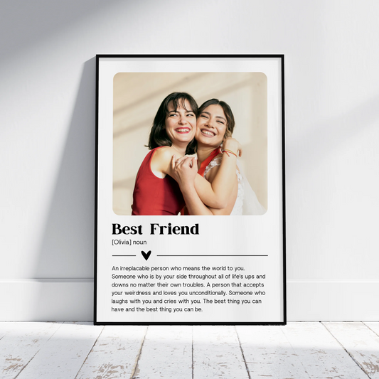 Best Friend Definition Print - Personalised Gift Poster - Fans Favourites