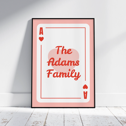 Family Playing Card - Personalised Gift Poster - Fans Favourites