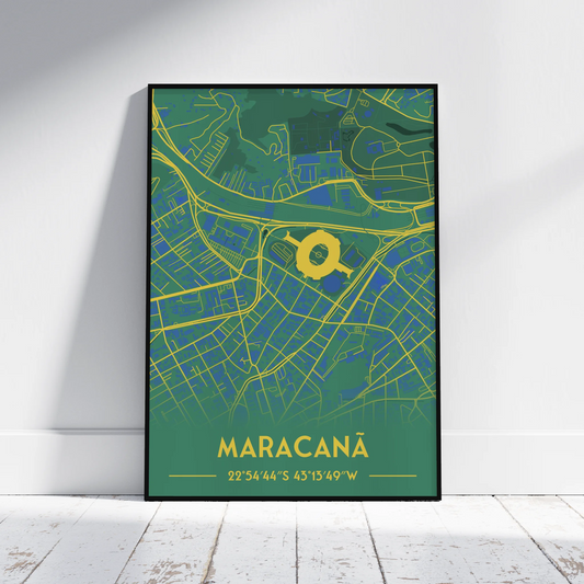 Maracanã Brazil - Stadium Map Poster - Fans Favourites
