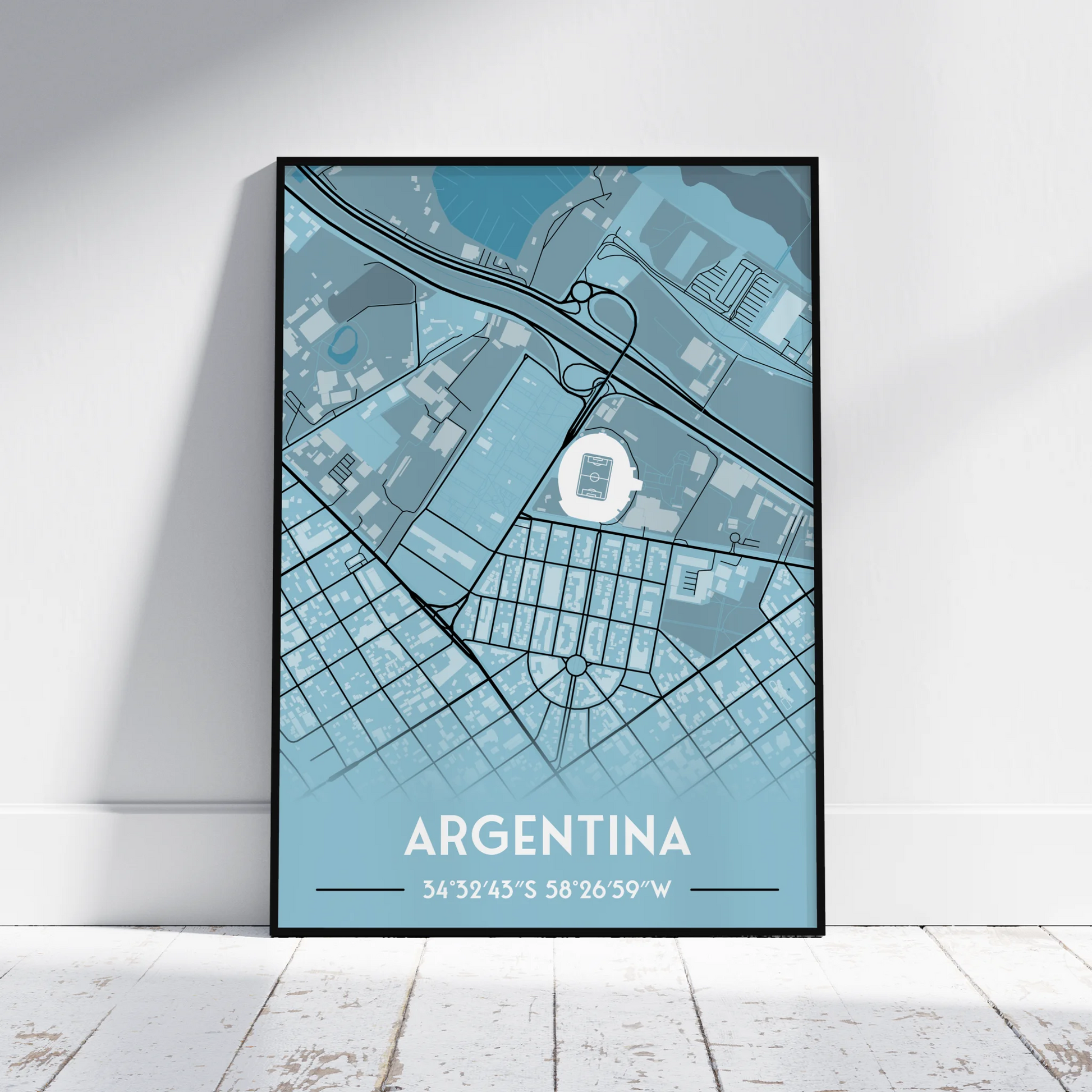 Estadio Monumental Argentina - Stadium Map Poster - Fans Favourites