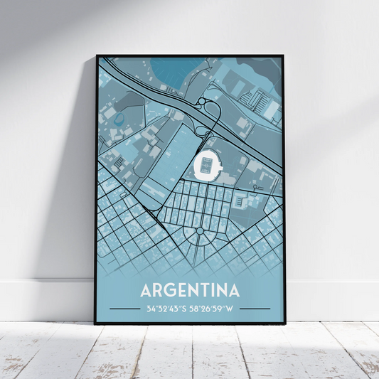 Estadio Monumental Argentina - Stadium Map Poster - Fans Favourites
