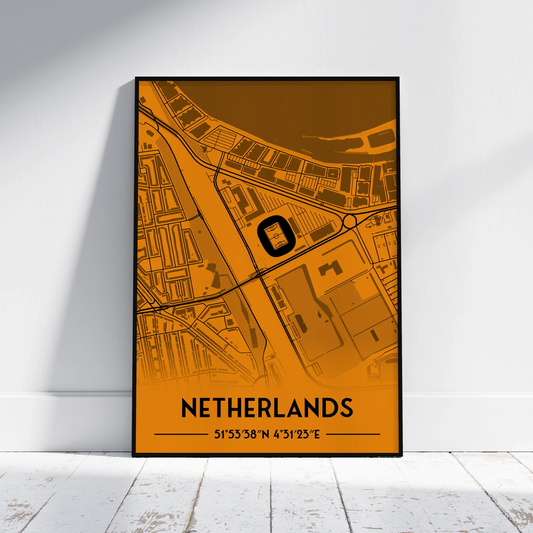 Netherlands Feyenoord - Stadium Map Poster - Fans Favourites