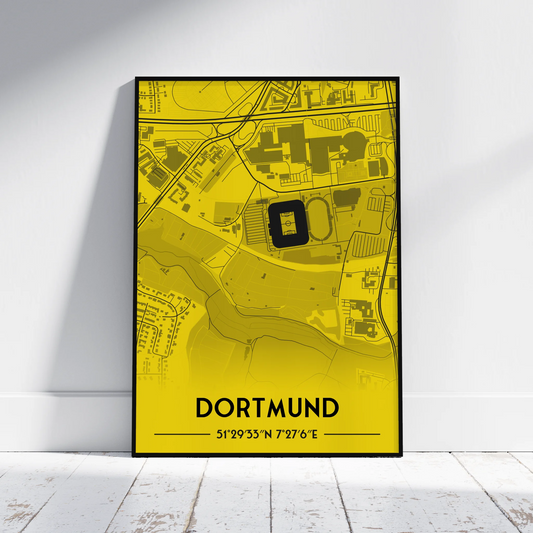 Dortmund - Stadium Map Poster - Fans Favourites