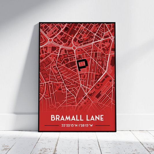 Bramall Lane Sheffield Utd - Stadium Map Poster - Fans Favourites