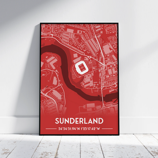 Sunderland - Stadium Map Poster - Fans Favourites