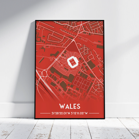 Wales - Stadium Map Poster - Fans Favourites