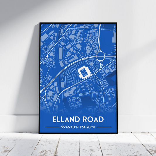 Elland Road Leeds - Stadium Map Poster - Fans Favourites