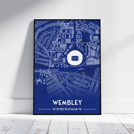 Wembley Stadium England - Stadium Map Poster - Fans Favourites