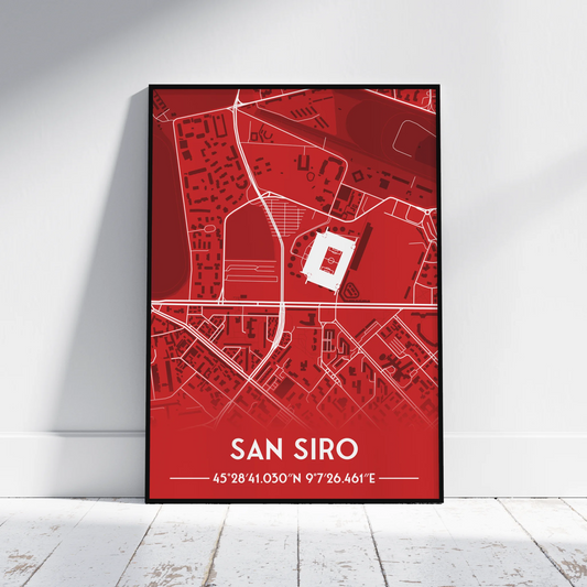 San Siro AC Milan - Stadium Map Poster - Fans Favourites