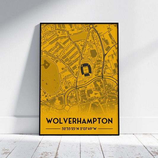 Wolves - Stadium Map Poster - Fans Favourites