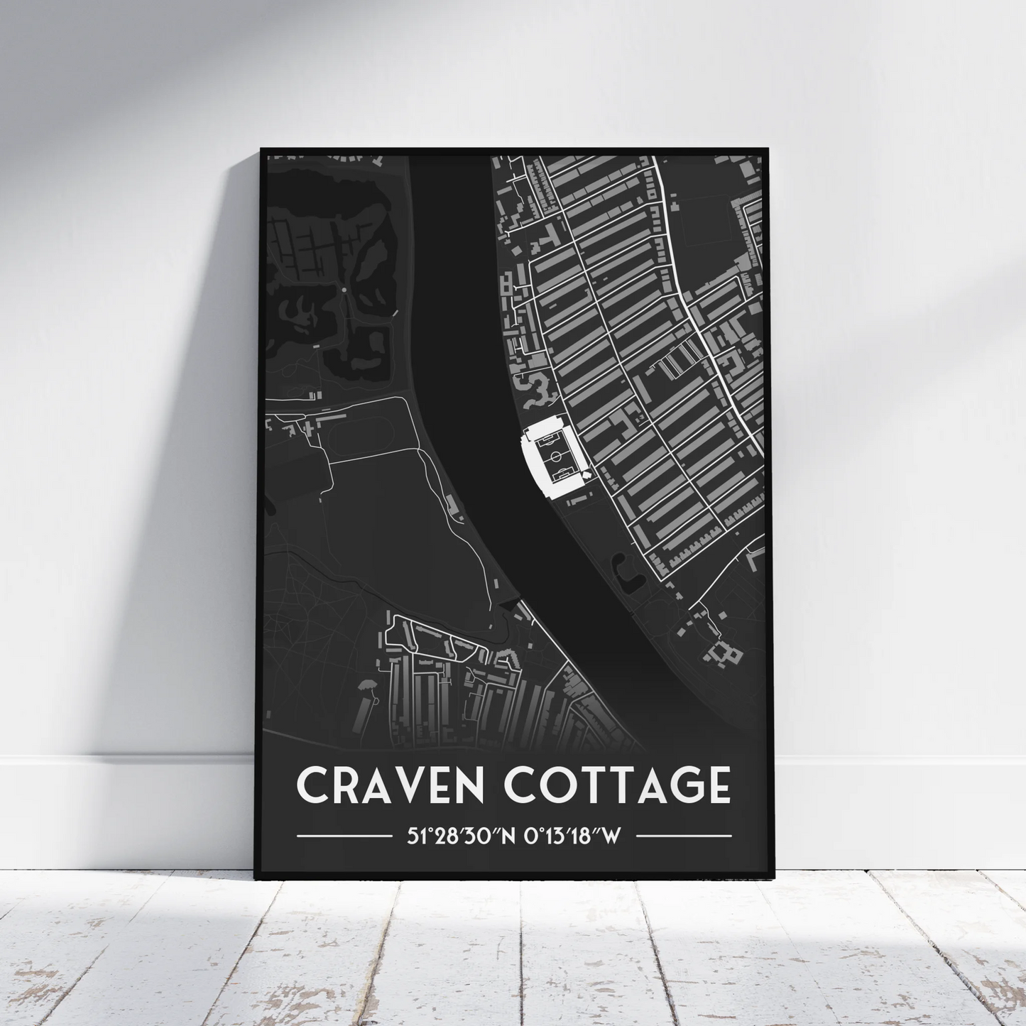 Craven Cottage Fulham - Stadium Map Poster - Fans Favourites