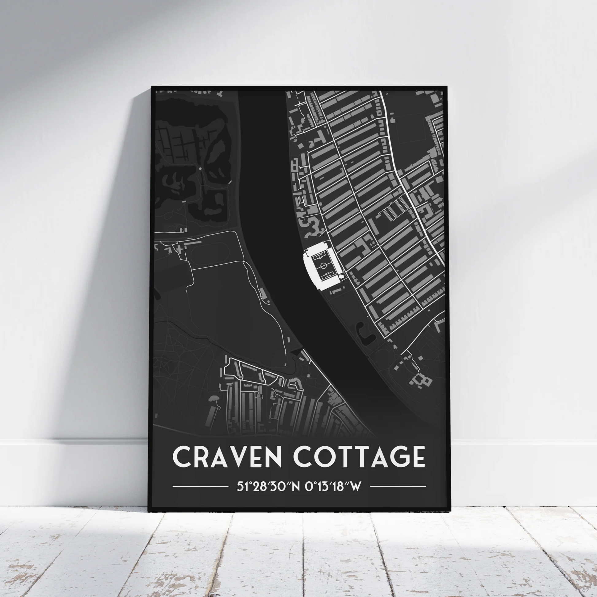 Craven Cottage Fulham - Stadium Map Poster - Fans Favourites