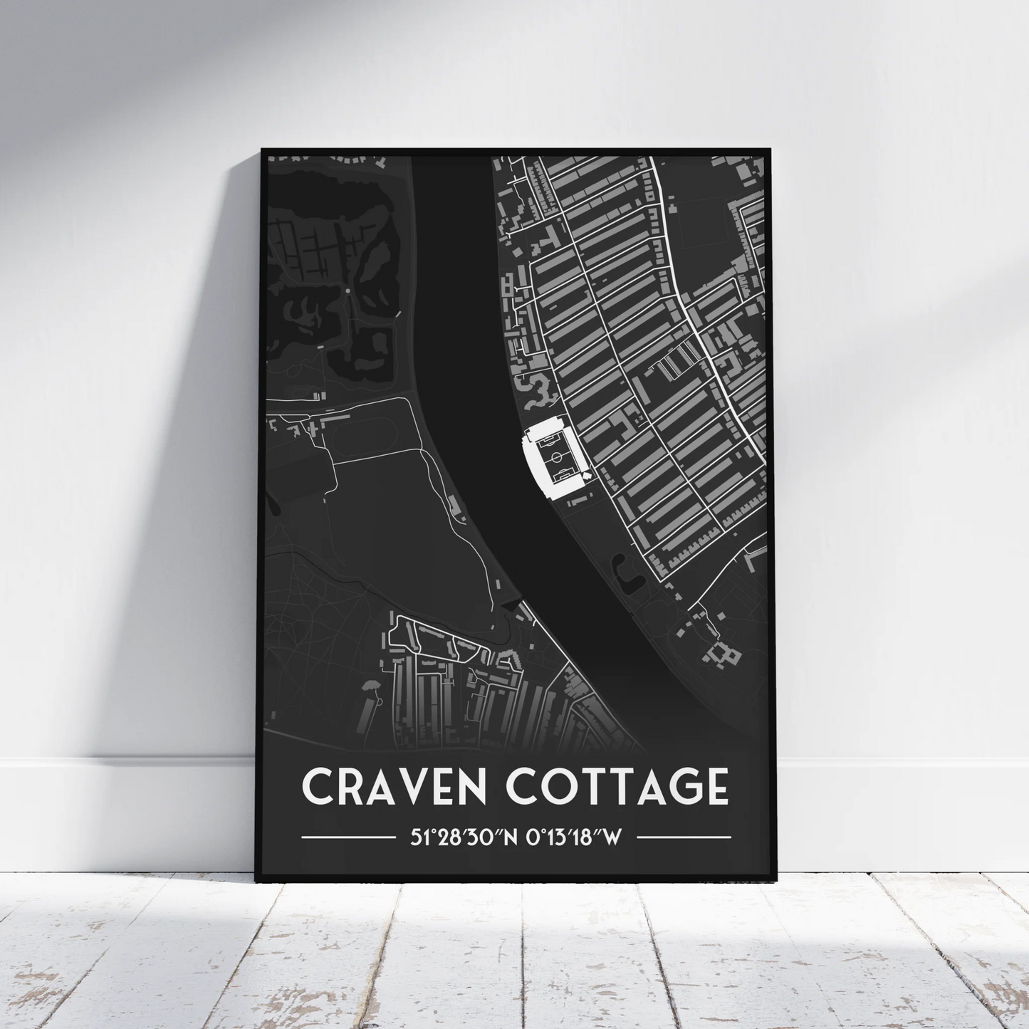 Craven Cottage Fulham - Stadium Map Poster - Fans Favourites
