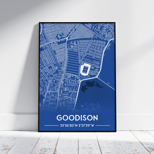 Goodison Park Everton - Stadium Map Poster - Fans Favourites