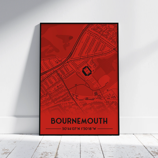 Bournemouth - Stadium Map Poster - Fans Favourites