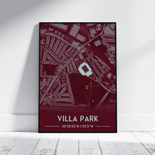 Villa Park Aston Villa - Stadium Map Poster - Fans Favourites