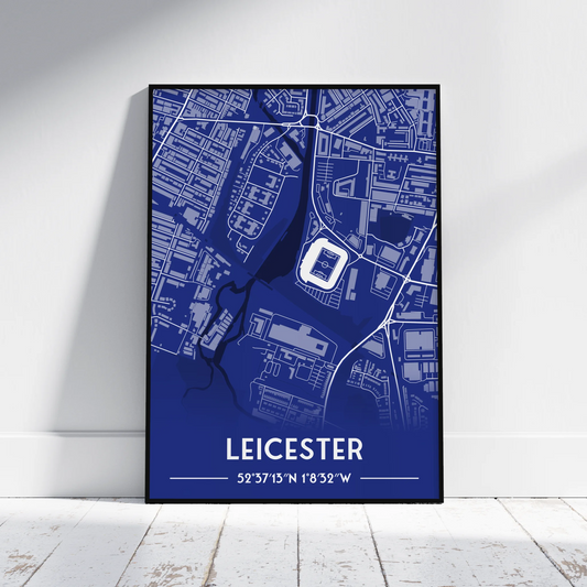 Leicester - Stadium Map Poster - Fans Favourites