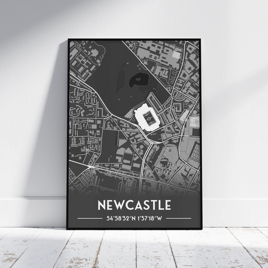 Newcastle - Stadium Map Poster - Fans Favourites