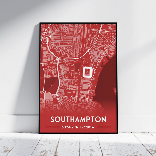 Southampton - Stadium Map Poster - Fans Favourites