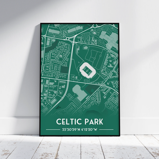 Celtic Park - Stadium Map Poster - Fans Favourites