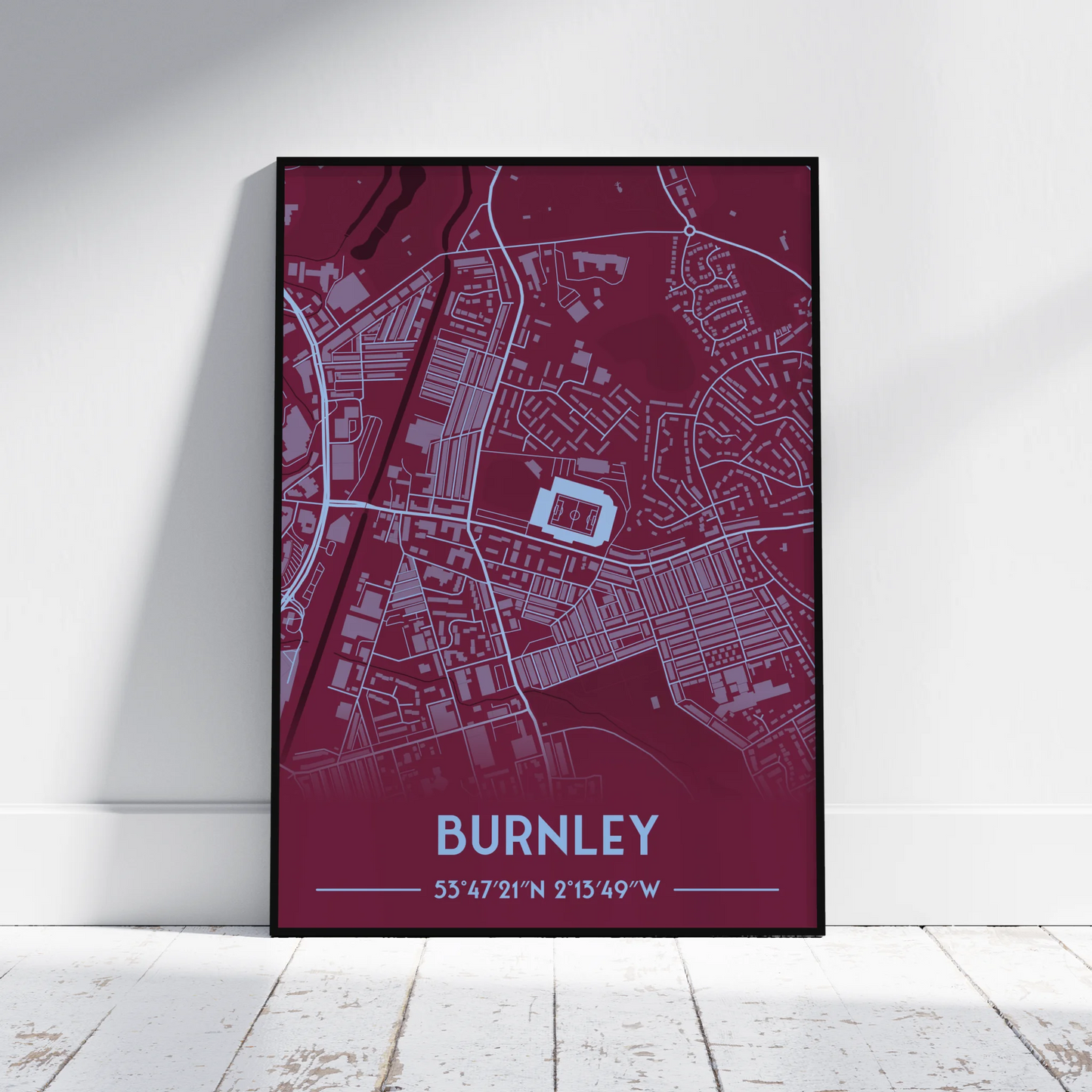 Turf Moor Burnley - Stadium Map Poster - Fans Favourites