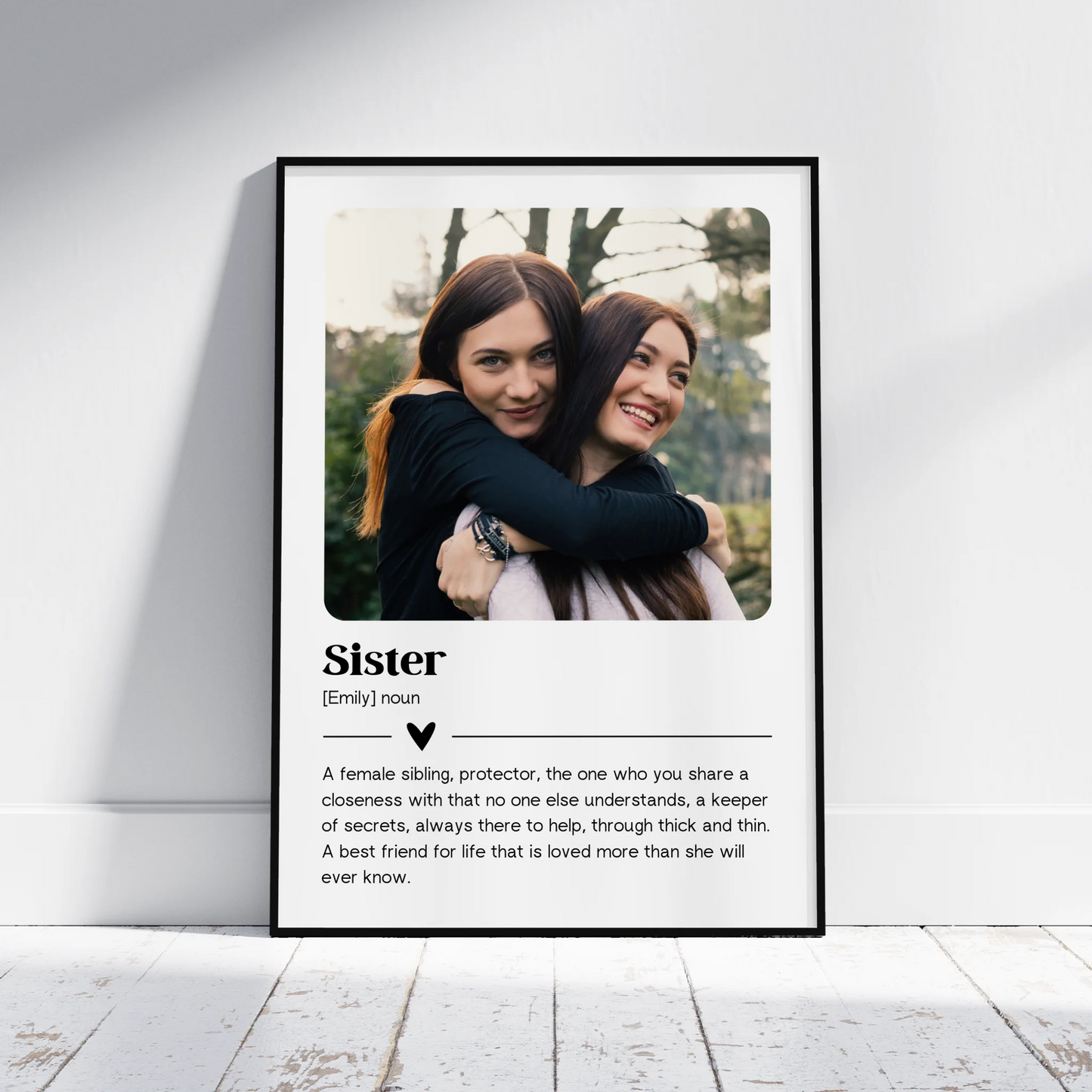 Sister Definition Print - Personalised Gift Poster - Fans Favourites