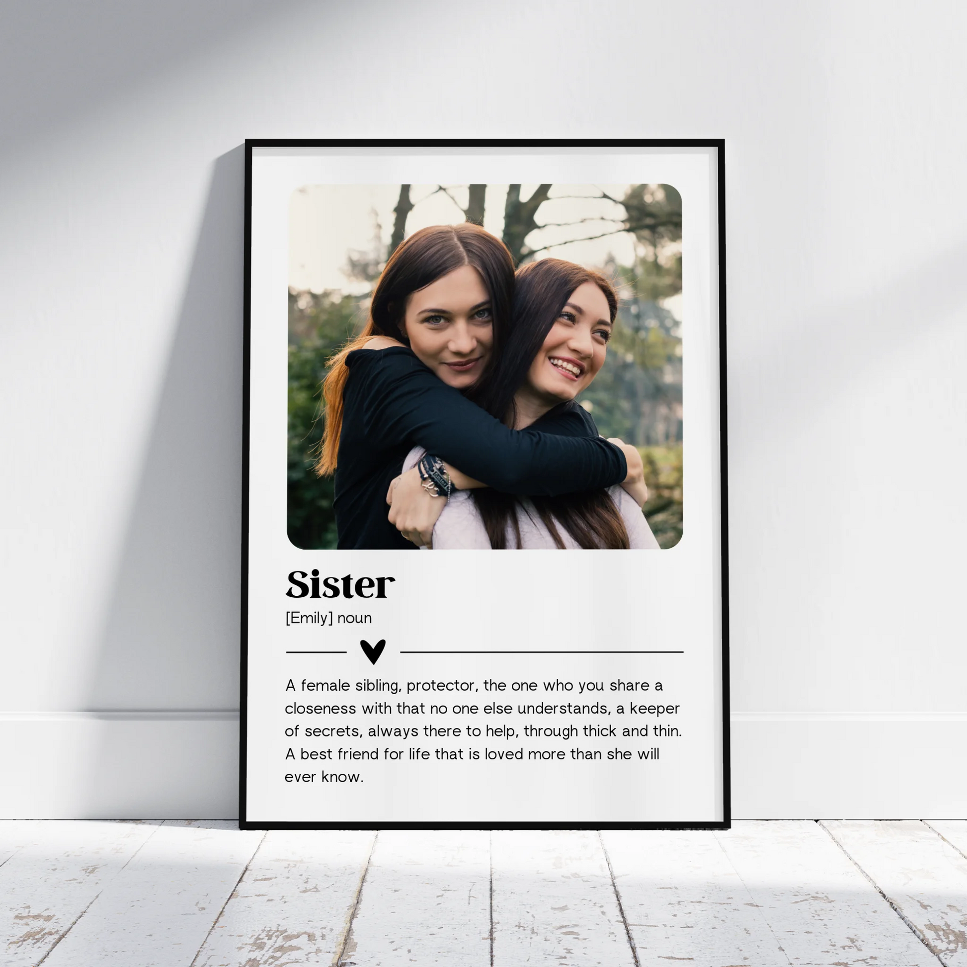 Sister Definition Print - Personalised Gift Poster - Fans Favourites