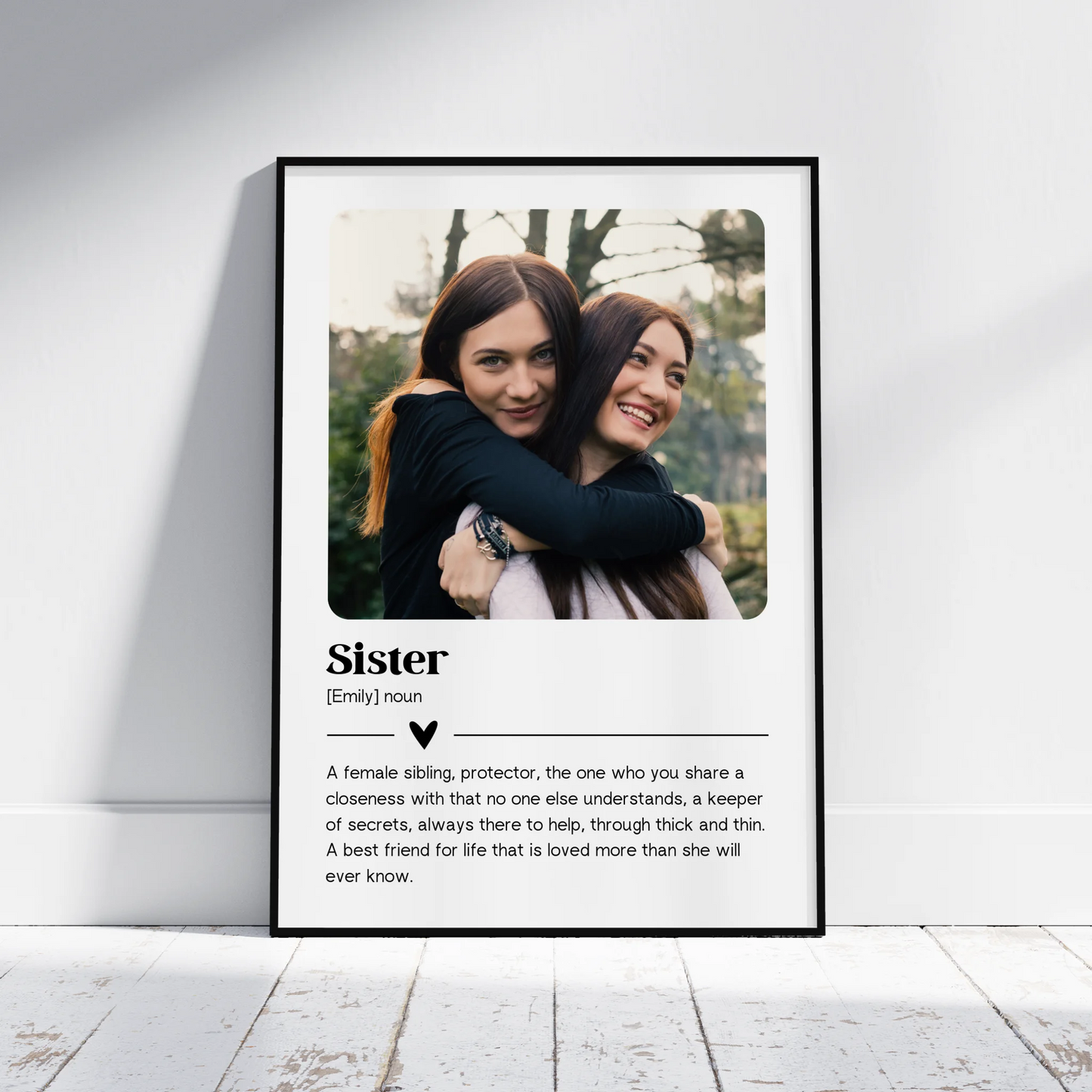 Sister Definition Print - Personalised Gift Poster - Fans Favourites