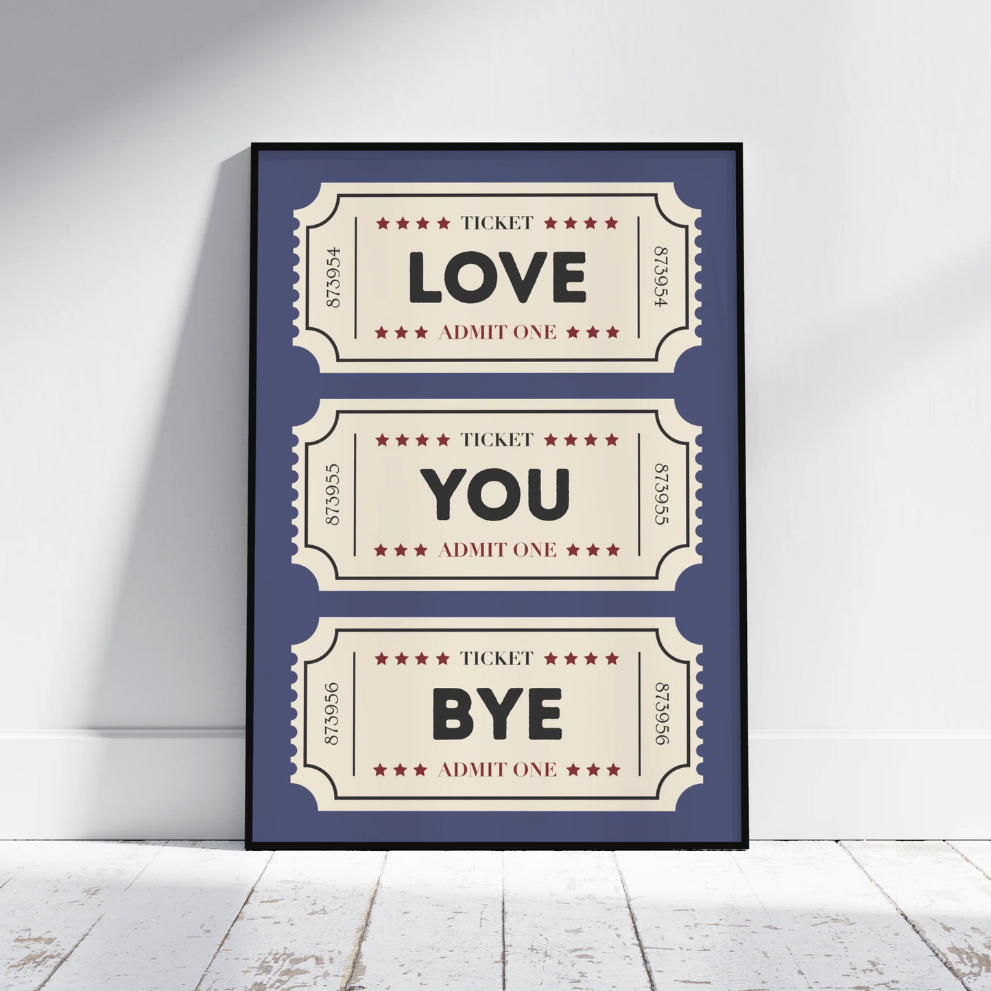 Love You Bye Movie Tickets - Personalised Gift Poster - Fans Favourites