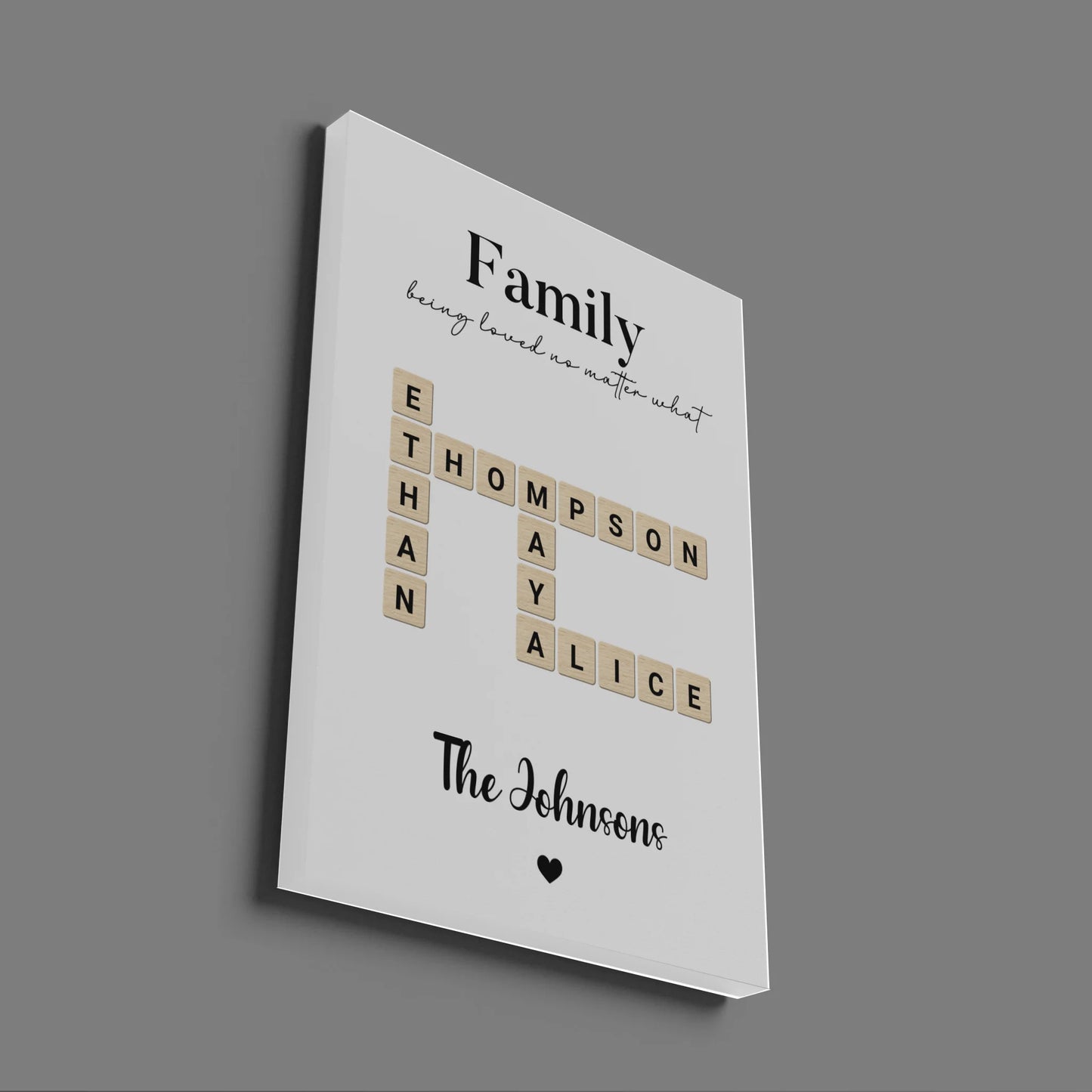Family Names Scrabble - Personalised Gift Poster - Fans Favourites