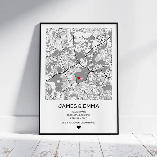 Couples Map - Personalised Gift
