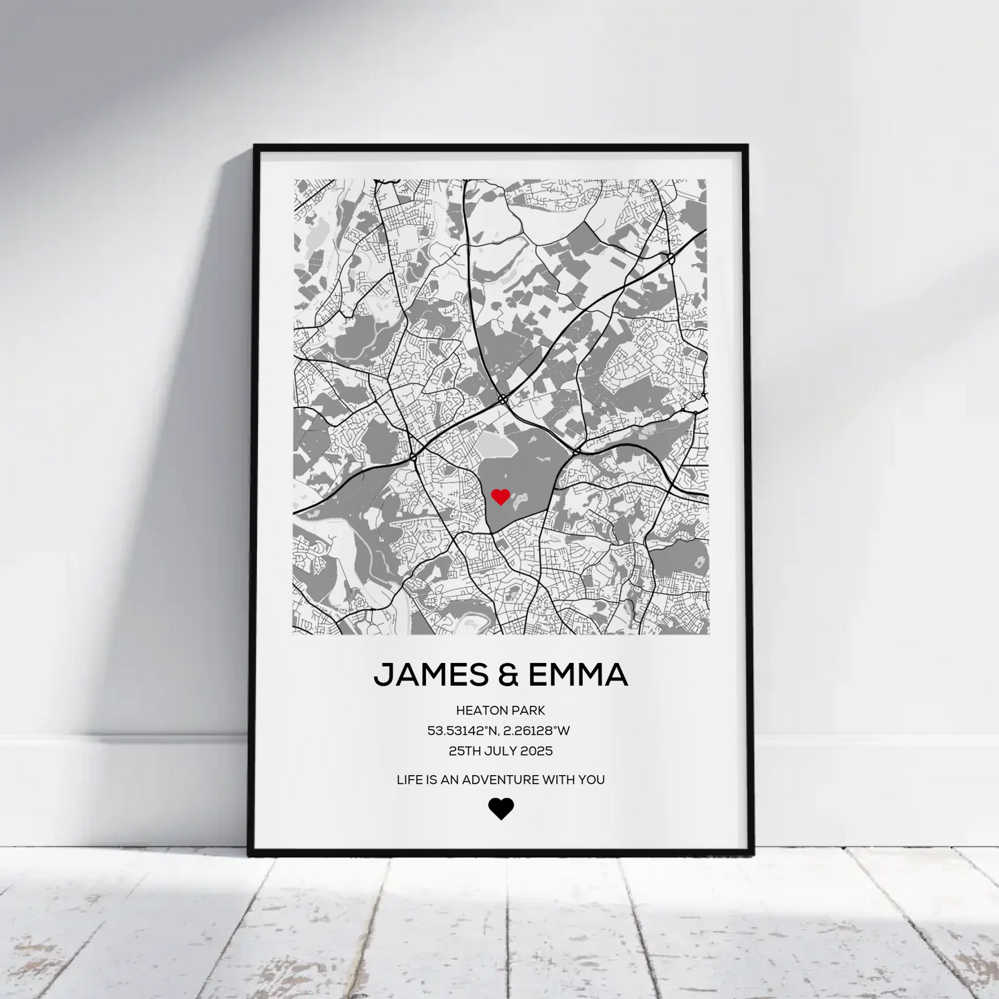 Couples Map - Personalised Gift